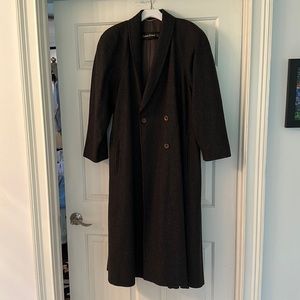 Vintage Louis Feraud long, dark, gray coat.size 10.  Beautiful condition.